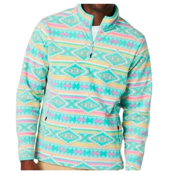 Chubbies Flame Commander Quarter Zip Fleece Mens M Aztec Southwestern runs small - Picture 1 of 12